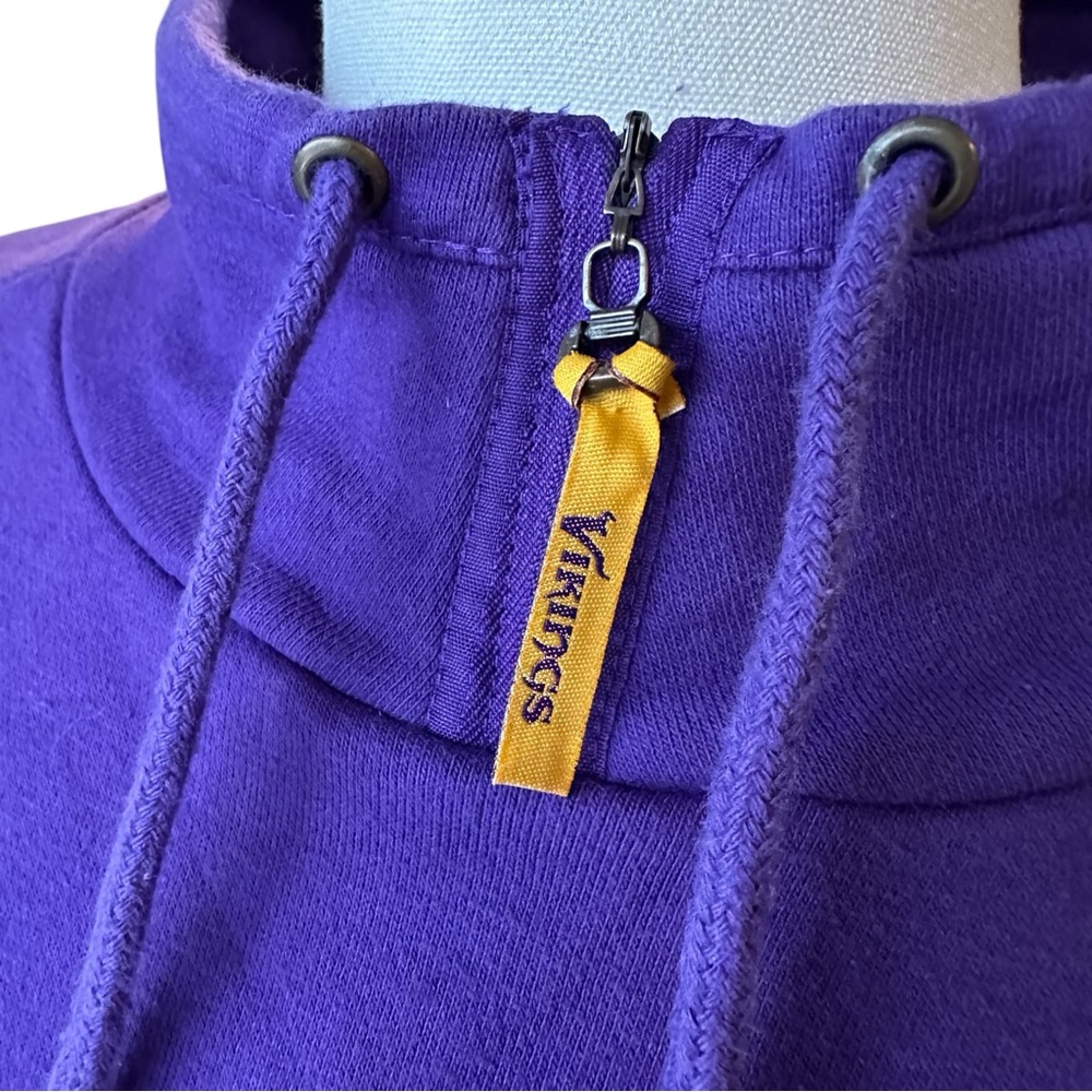 VTG Y2K Era Minnesota Vikings NFL Team Apparel 1/4 Zip Pullover Sweatshirt 2XL - Picture 3 of 11